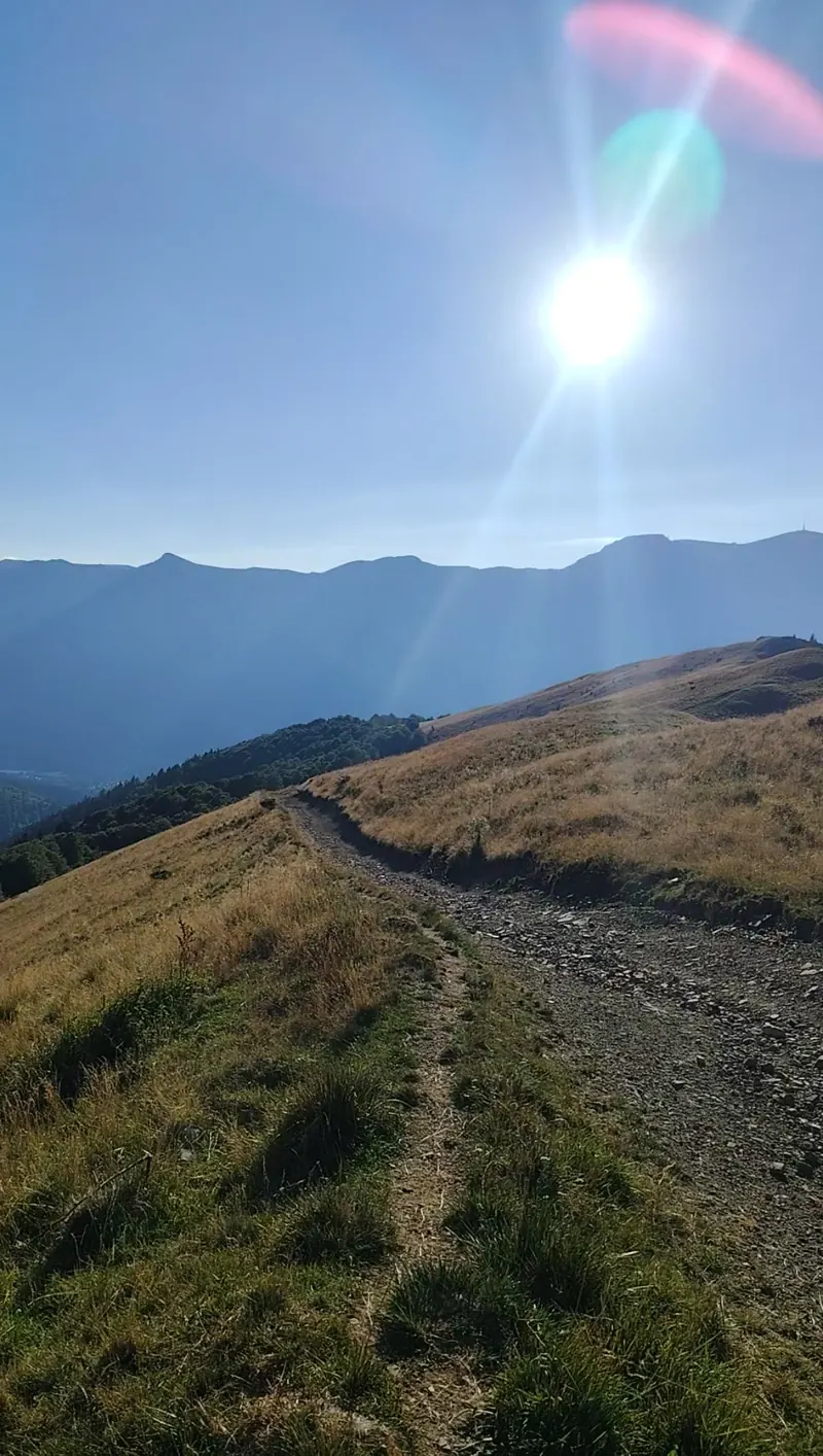 The Baiu Mountains ridge with mountain panorama on the ATV trail from Sinaia