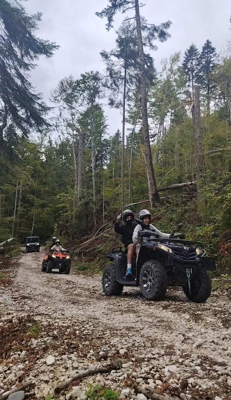Group of ATVs and a buggy on the Forest Path, Royal Sheepfold and Cota 1400 trail