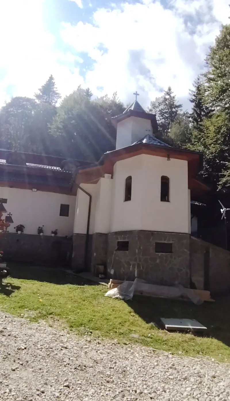 Saint Anne Hermitage on the Cota 1400 trail, church in the Bucegi Mountains forest