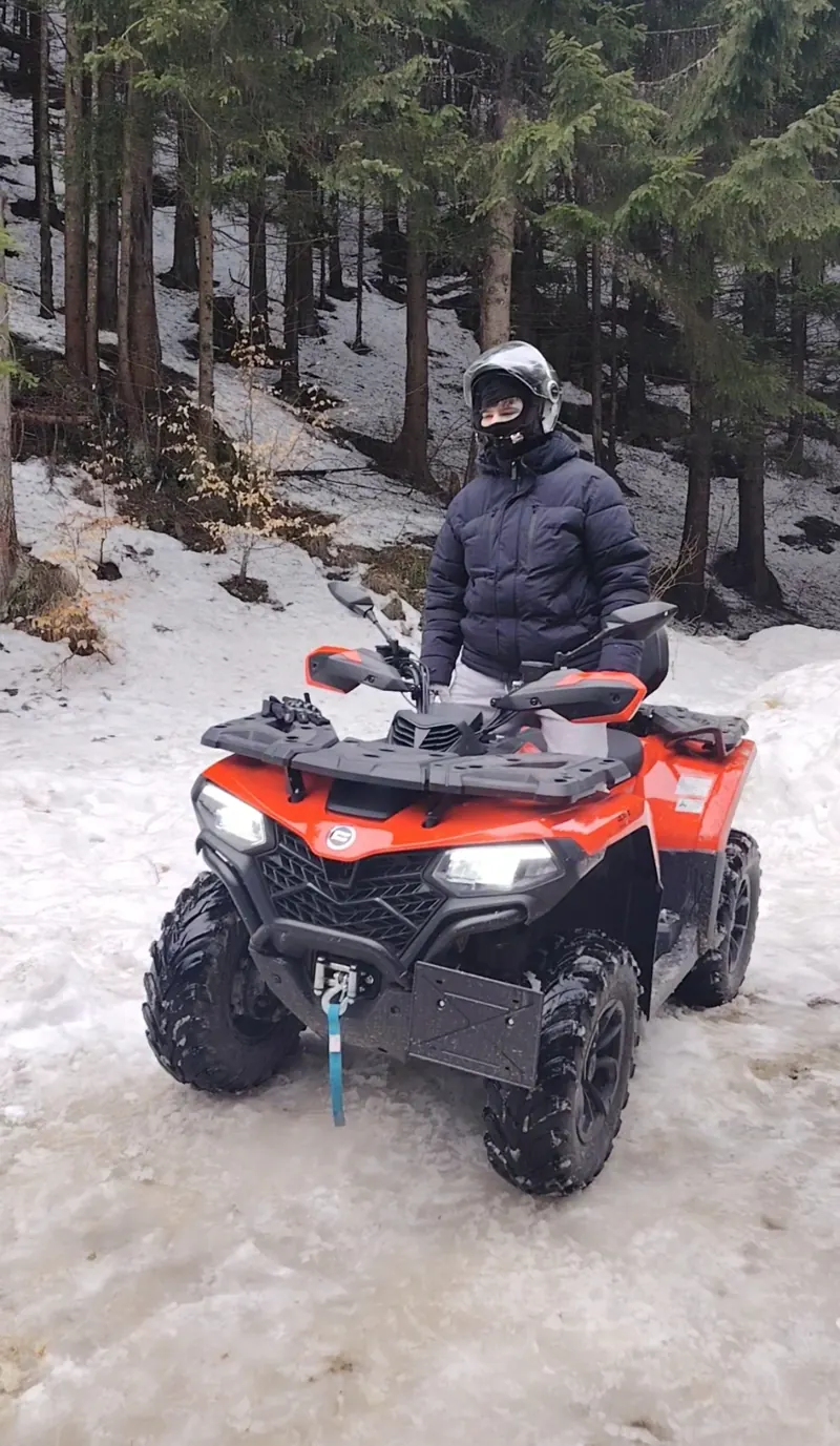 Winter ATV tour on the snow at Cota 1400 in Sinaia